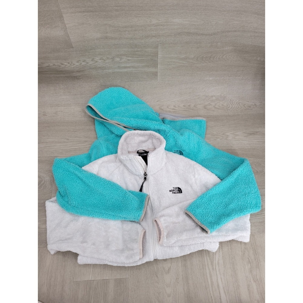 Lot of 2 The North Face Osito Fleece Jackets Women's S Full Zip Blue &‎ White